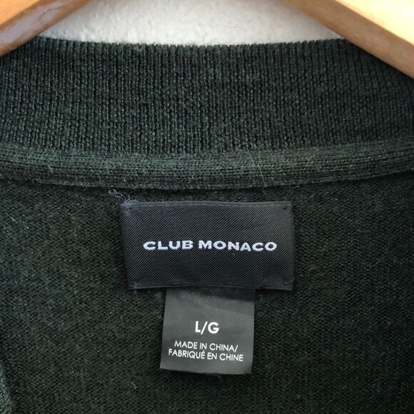 CLUB MONACO 100% Merino Wool Men's Merino Quarter Zip Pullover Sweater Size Larg - Picture 6 of 8